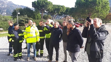 Monte Brione, il sopralluogo del presidente Fugatti